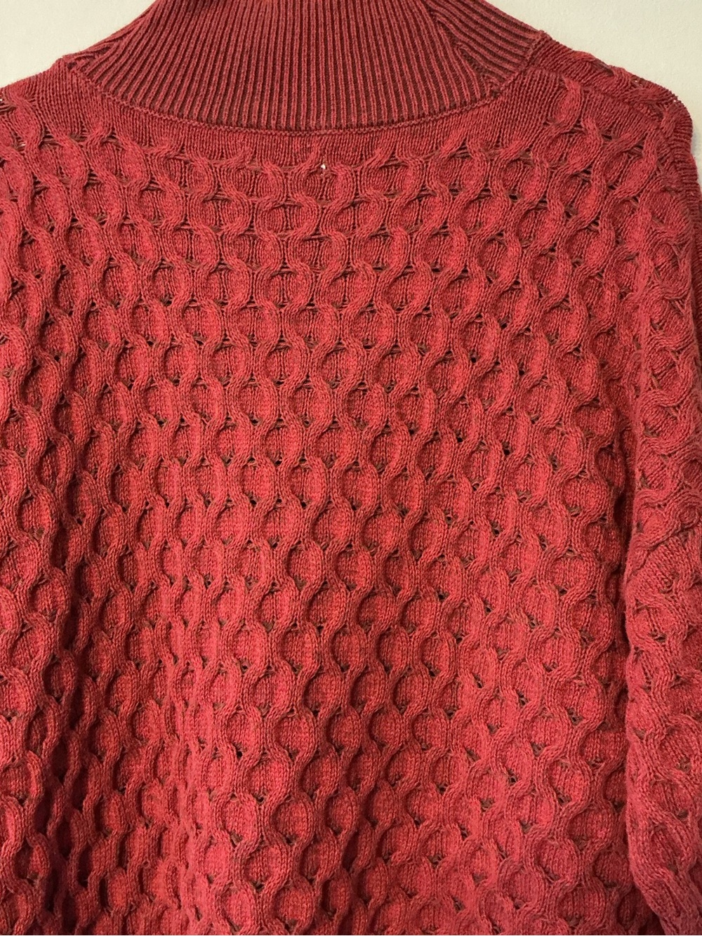 Knox Rose Cable Knit Turtleneck Sweater - Brick Red - Picture 5 of 7